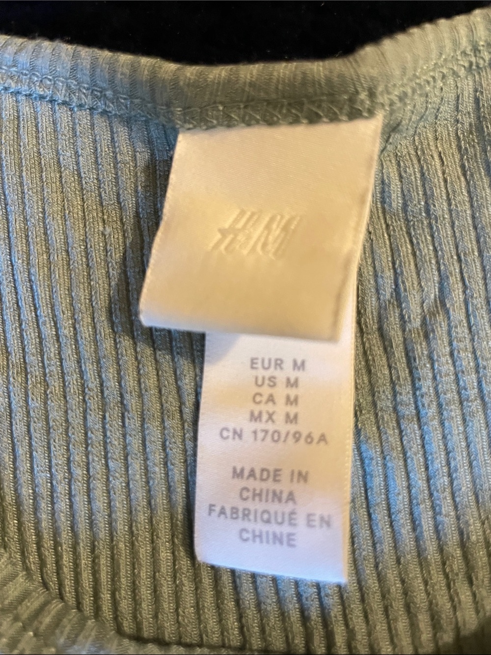 H&M Ribbed Tank Top - Sage - Picture 2 of 3